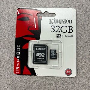 Kingston 32GB MicroSD Card with Adapter - Black and White